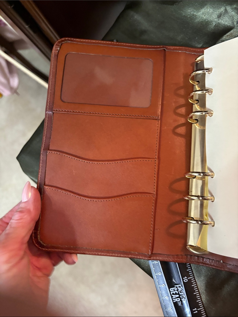Vintage Dooney & Bourke Pebbled Leather Organizer in Cognac Brown - Picture 10 of 12